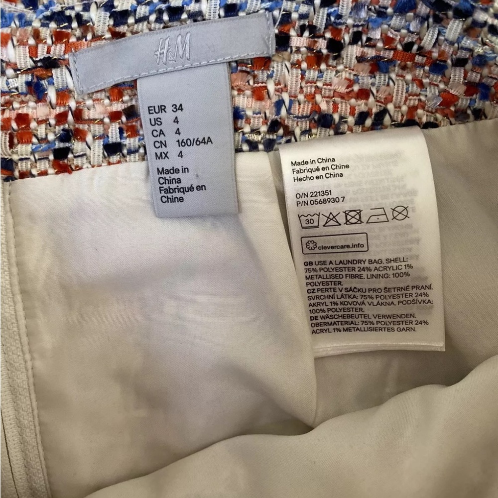 H&M Women’s Tweed Pencil Skirt NEW Size 4 - Picture 6 of 7